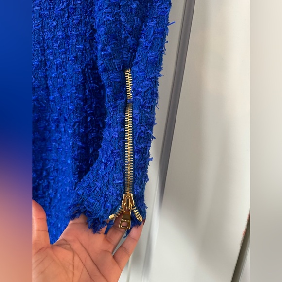 Blue Balmain Dress with gold buttons - Picture 5 of 7